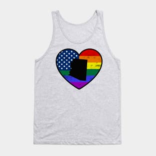 Arizona United States Gay Pride Flag Heart Tank Top